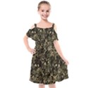 Camouflage Army Survival Uniform Kids  Cut Out Shoulders Chiffon Dress View1