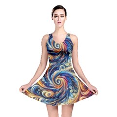 Colorful Motion Abstract Art Reversible Skater Dress by ExtraAwesomeSauce