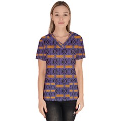 Bitcoin Logo Pattern Women s V-neck Scrub Top by ExtraAwesomeSauce