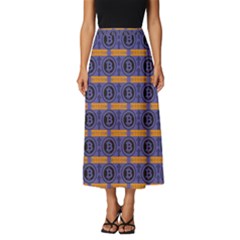 Bitcoin Logo Pattern Classic Midi Chiffon Skirt by ExtraAwesomeSauce