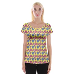 Colorful Bitcoin Pattern Cap Sleeve Top by ExtraAwesomeSauce