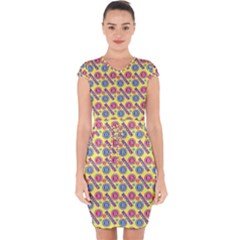 Colorful Bitcoin Pattern Capsleeve Drawstring Dress  by ExtraAwesomeSauce