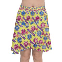 Colorful Bitcoin Pattern Chiffon Wrap Front Skirt by ExtraAwesomeSauce