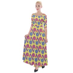 Colorful Bitcoin Pattern Half Sleeves Maxi Dress by ExtraAwesomeSauce