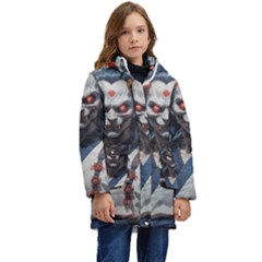 Demon Samurai Kids  Hooded Longline Puffer Jacket by AwesomeSauce