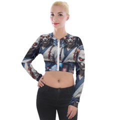 Demon Samurai Long Sleeve Cropped Velvet Jacket by AwesomeSauce