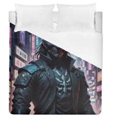 Cyberpunk Demon Samurai Duvet Cover (queen Size) by AwesomeSauce