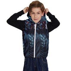 Cyberpunk Demon Samurai Kids  Stylish Hooded Puffer Vest by AwesomeSauce