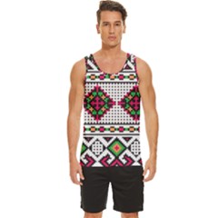 Ukrainian Folk Seamless Pattern Ethnic Ornament Border Element Traditional Men s Wide Collar Tank Top by Grandong