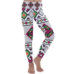 Ukrainian Folk Seamless Pattern Ethnic Ornament Border Element Traditional Kids  Lightweight Velour Classic Yoga Leggings by Grandong