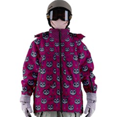 Calavera Cat Art Pattern Women s Zip Ski And Snowboard Waterproof Breathable Jacket by ExtraAwesomeSauce