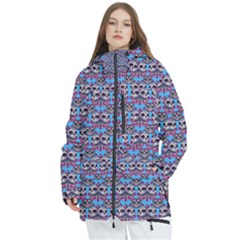 Colorful Sugar Skull Cat Pattern Women s Multi Pockets Zip Ski And Snowboard Waterproof Breathable Jacket by ExtraAwesomeSauce