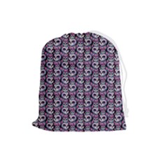 Sugar Skull Cat Pattern Drawstring Pouch (large) by ExtraAwesomeSauce