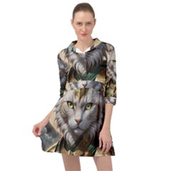 Epic Armored Cat Warrior Mini Skater Shirt Dress by ExtraGoodSauce