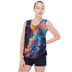 Cosmic Jellyfish Artwork Bubble Hem Chiffon Tank Top by ExtraGoodSauce