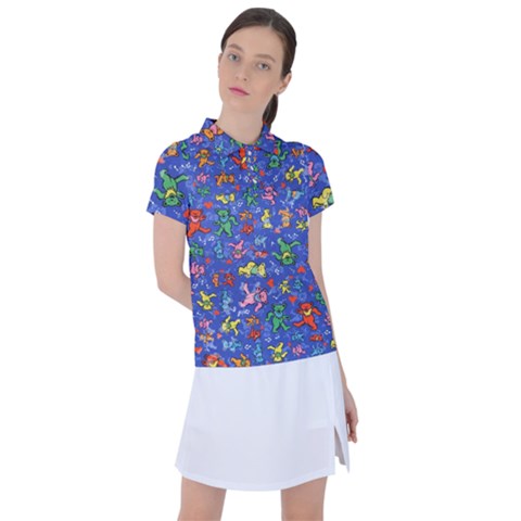 Grateful Dead Dancing Bears Pattern Women s Polo T-shirt by Salmanaz77