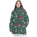 Beautiful Knitted Christmas Pattern Women s Multi Pockets Zip Ski and Snowboard Waterproof Breathable Jacket View1