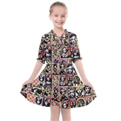 Spanish Gothic Girls Pattern Kids  All Frills Chiffon Dress by violetheavensky