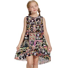 Spanish Gothic Girls Pattern Kids  Frill Swing Dress by violetheavensky