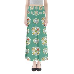 Retro 1960s Flowers Pattern 2 Full Length Maxi Skirt by violetheavensky