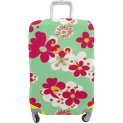 Retro 1960s Flowers Pattern Luggage Cover (large) by violetheavensky