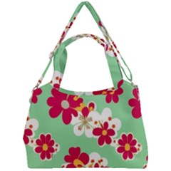 Retro 1960s Flowers Pattern Double Compartment Shoulder Bag by patterns123