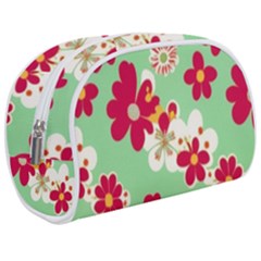 Retro 1960s Flowers Pattern Make Up Case (medium) by violetheavensky