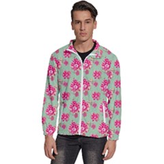 Retro 1880s Flowers Pattern 11 Men s High Neck Windbreaker by violetheavensky