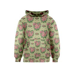 Retro 1880s Flowers Pattern 9 Kids  Pullover Hoodie by violetheavensky