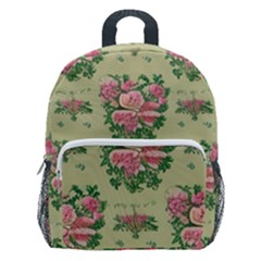 Retro 1880s Flowers Pattern 9 Kids  Age 5-10 Lightweight School Backpack With Side Pockets by violetheavensky