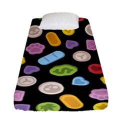 Ecstasy Pills Pattern Fitted Sheet (single Size) by Valentinaart