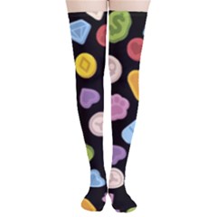 Ecstasy Pills Pattern Thigh High Stockings by Valentinaart