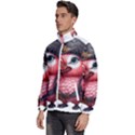 Kawaii Pink Parrot Pirate Men s High Neck Windbreaker View2