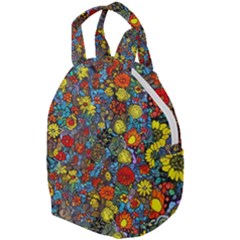 Mid Century Retro Floral 1970s 1960s Pattern 56 Travel Backpack by violetheavensky