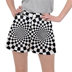 Geomtric Pattern Illusion Shapes Women s Ripstop Shorts by Grandong