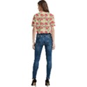 Retro 1880s Flowers Pattern 18 Women s Round Neck Short Sleeve Crop Top View4