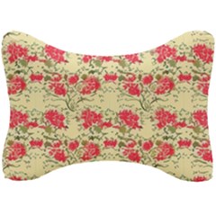 Retro 1880s Flowers Pattern 18 Seat Head Rest Cushion by violetheavensky