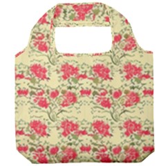 Retro 1880s Flowers Pattern 18 Foldable Grocery Recycle Bag by violetheavensky