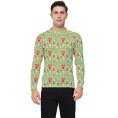 Retro 1880s Flowers Pattern 17 Men s Long Sleeve Rash Guard by violetheavensky