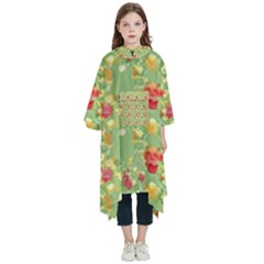 Retro 1880s Flowers Pattern 17 Kids  Hooded Rain Ponchos by violetheavensky