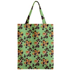 Retro 1880s Flowers Pattern 24 Zipper Classic Tote Bag by violetheavensky