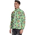 Retro 1880s Flowers Pattern 24 Men s High Neck Windbreaker View2