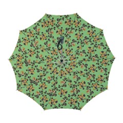 Retro 1880s Flowers Pattern 24 Automatic Folding Umbrella With Case (large) by violetheavensky