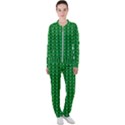 Green Christmas Tree Pattern Background Casual Jacket and Pants Set View1