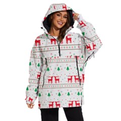 Red Green And Blue Christmas Themed Illustration Women s Ski And Snowboard Waterproof Breathable Jacket by Paksenen