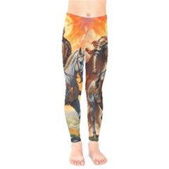 Heroic Trump Warrior In Golden Armor Kids  Leggings by AwesomeSauce