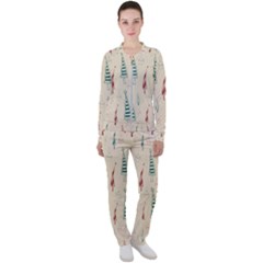 Trees Christmas Holiday Pattern Casual Jacket And Pants Set by Paksenen