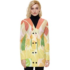 Citrus Fruit Healthy Vitamin Button Up Hooded Coat  by Paksenen