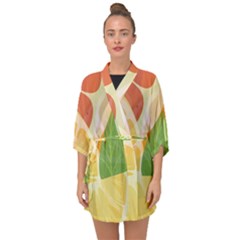 Citrus Fruit Healthy Vitamin Half Sleeve Chiffon Kimono by Paksenen