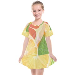 Citrus Fruit Healthy Vitamin Kids  Smock Dress by Paksenen